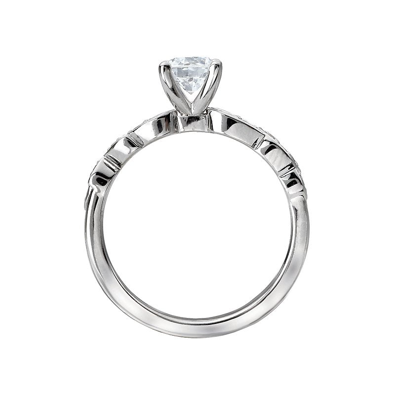 Glemera Bandora Semi-Mount Diamond Engagement Ring in 14K White Gold