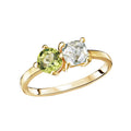 Luxora Peridot and Green Amethyst 14K Yellow Gold 2-Stone Ring