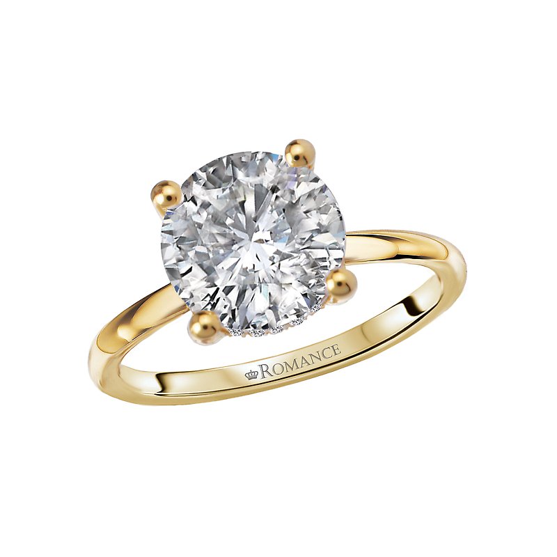 Orbelle 14K Yellow Gold Hidden Halo Diamond Semi-Mount Engagement Ring