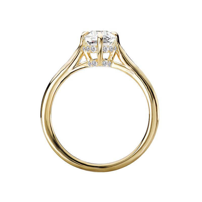 Orbelle 14K Yellow Gold Diamond Halo Semi-Mount Engagement Ring