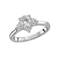 Orbelle 3 Stone Semi-Mount Diamond Ring in 14k White and Yellow Gold