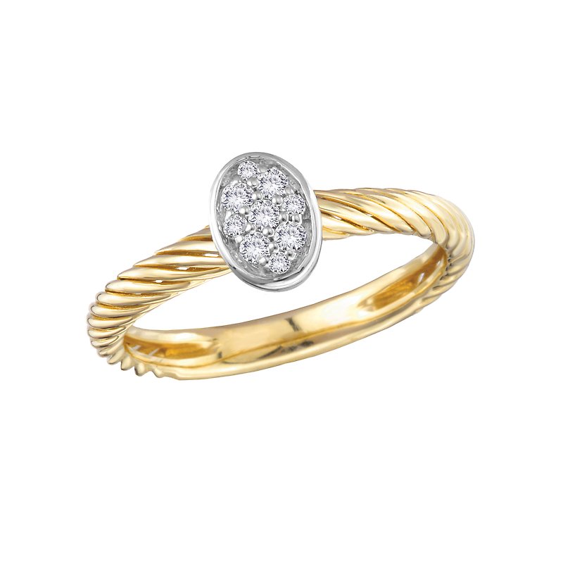 Luxora Two-Toned Lab Grown Diamond Ladies Fashion Ring - Classic Style