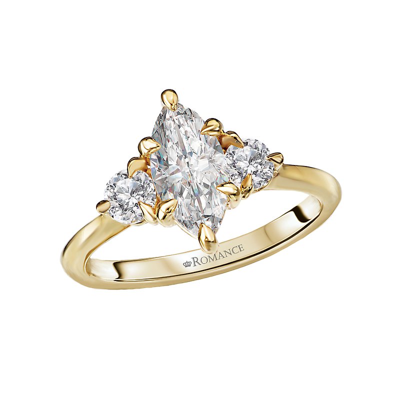 Orbelle 3-Stone Diamond Engagement Ring in 14K Yellow Gold