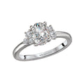 Orbelle Oval Lab Grown Diamond Semi-Mount Engagement Ring in 14K White Gold