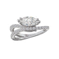 Orbelle 14K White Gold Marquise Diamond Wave Shank Engagement Ring