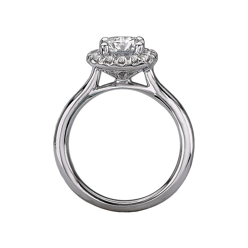 Orbelle Halo Semi-Mount Diamond Engagement Ring in 18K White Gold