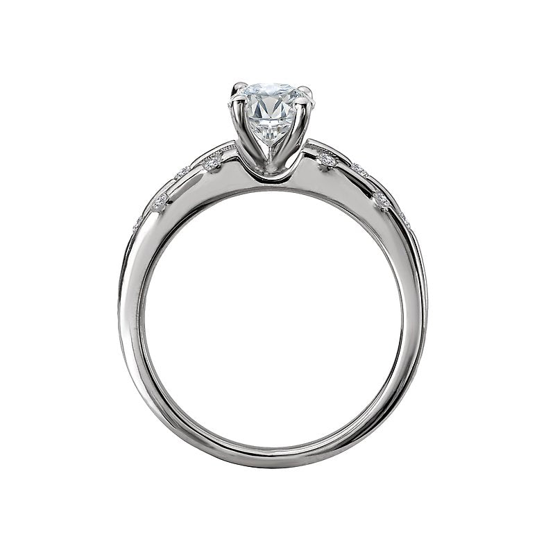 Orbelle 14K White Gold Oval Semi-Mount Diamond Engagement Ring