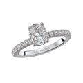 Orbelle 18K White Gold Oval Cut Diamond Semi-Mount Engagement Ring
