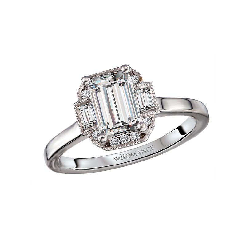 Orbelle Halo Diamond Engagement Ring | 14K White Gold Semi-Mount