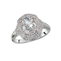 Orbelle 14K White Gold Double Halo Diamond Semi-Mount Engagement Ring