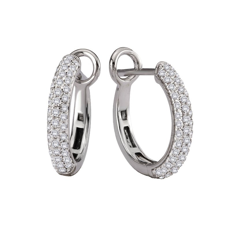 Luxora 14kt White Gold Diamond Huggie Earrings
