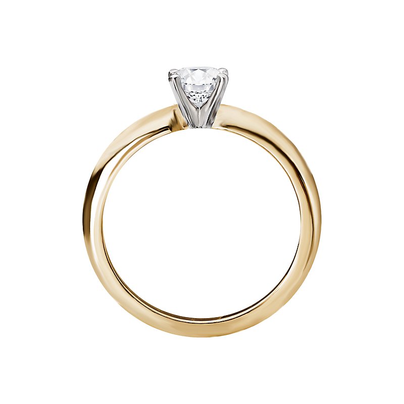 Glemera Solitaire Diamond Engagement Ring - 14K Yellow Gold