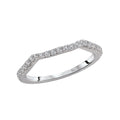 Glemera Curved Matching Wedding Band with Round Diamonds in 14K White Gold