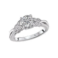 Glemera 14K White Gold Leaf Diamond Engagement Ring Semi-Mount