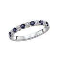 Luxora 14K White Gold Sapphire and Diamond Stackable Ladies Fashion Ring