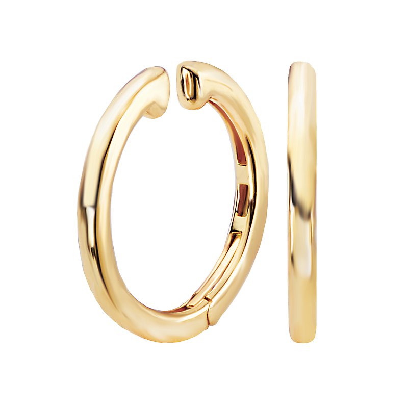 Chic Luxora 14K Yellow Gold Fashion Cuff Earrings