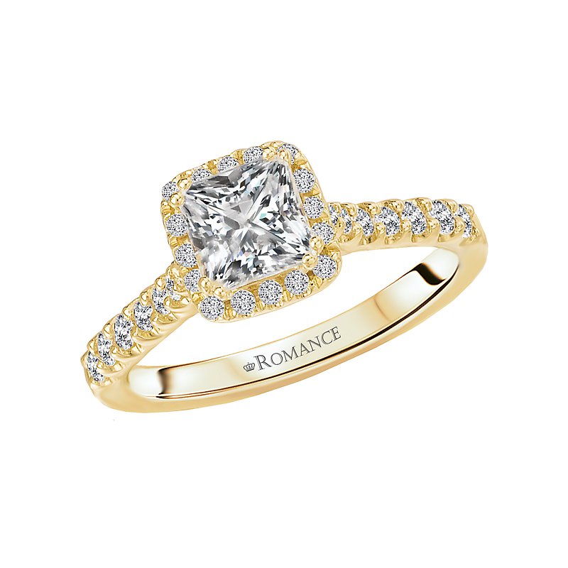 Orbelle Halo Semi-Mount Diamond Ring in 18K Yellow Gold