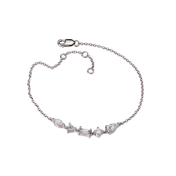Chic 14kt White Gold Lab Grown Diamond 5-Station Bracelet