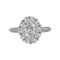 Orbelle Halo Semi-Mount Diamond Ring in 14K White Gold with Oval Lab Grown Diamond