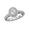 Orbelle Halo Semi-Mount Diamond Ring | 18K White Gold | Oval Shape | Engagement
