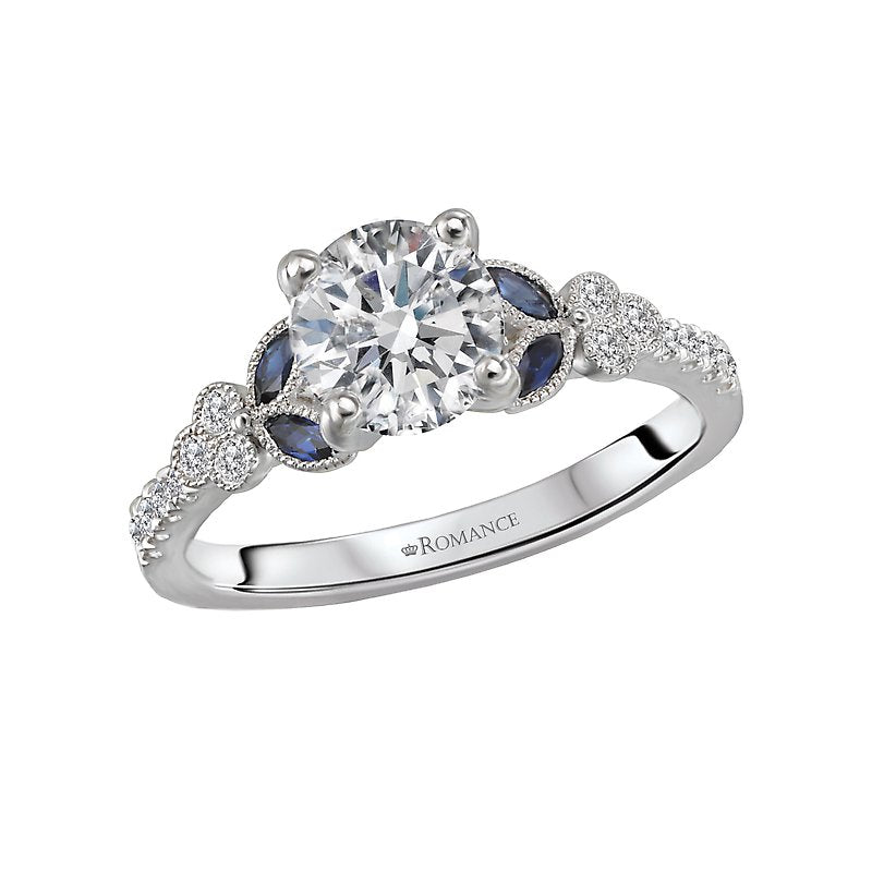 Orbelle Lab Grown Diamond Sapphire and Diamond Semi-Mount Ring