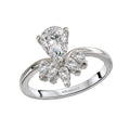 Orbelle Diamond Pear Shape Semi-Mount Engagement Ring in 14K White Gold
