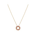 Luxora 14K Yellow Gold Circle Pendant Necklace with Diamonds, Sapphires, and Multicolored Stones