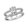 Bandora 14K White Gold Oval Diamond Split Shank Semi Mount Engagement Ring