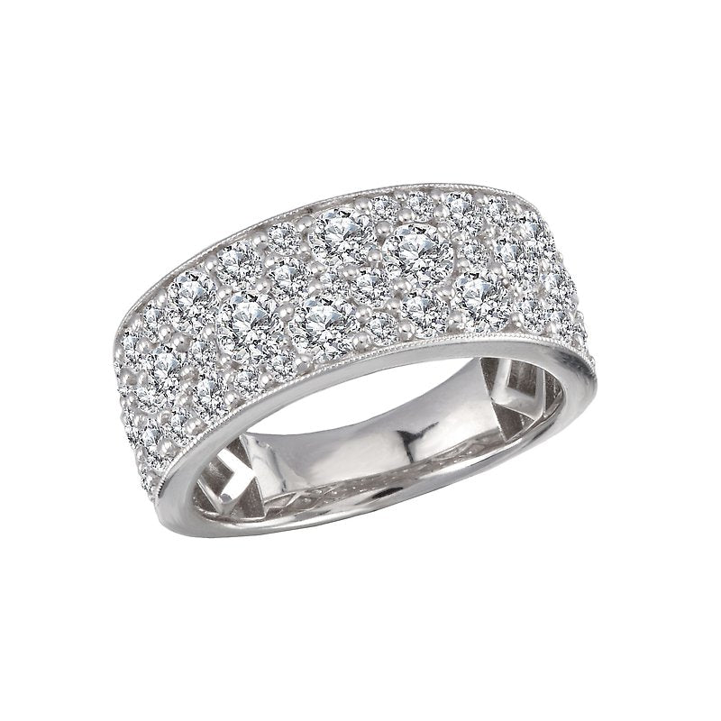 Luxora 14K White Gold Ladies Fashion Diamond Ring - Round Cut