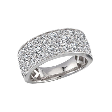 Luxora 14K White Gold Ladies Fashion Diamond Ring - Round Cut