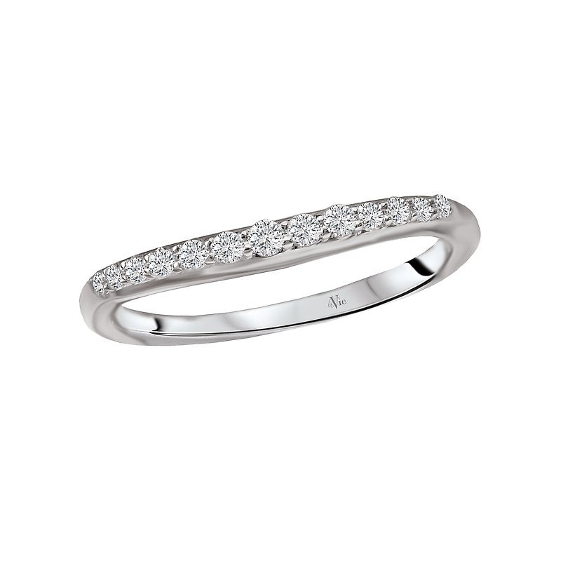 Glemera Matching Wedding Band - 14K White Gold Tapered Diamond Ring