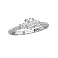 Orbelle Petite 3-Stone Diamond Engagement Ring in 14K White Gold