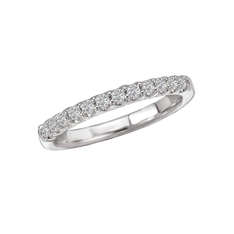Aurenza Classics 14K White Gold Diamond Wedding Band - Round Cut Anniversary Ring