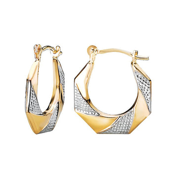 Luxora 14kt Yellow and White Gold Swirl Hoop Earrings