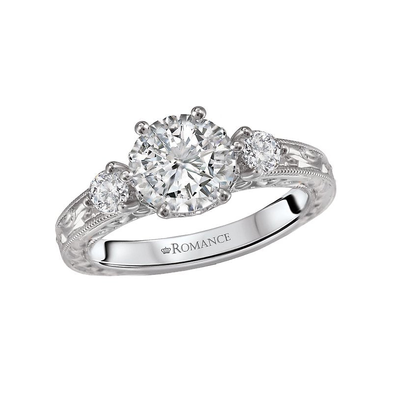 Vintage Semi-Mount Diamond Ring in 14K White Gold - Orbelle Green LGD Collection