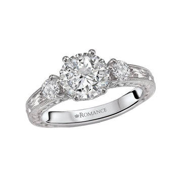 Vintage Semi-Mount Diamond Ring in 14K White Gold - Orbelle Green LGD Collection