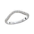 Orbelle Diamond Nesting Wedding Band - 14K White Gold Curved Ring with Round White Diamonds