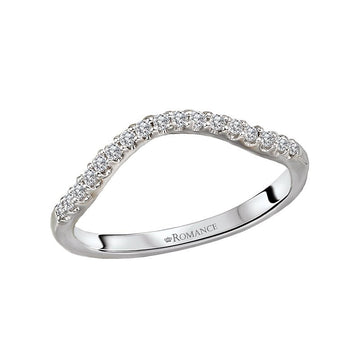 Orbelle Diamond Nesting Wedding Band - 14K White Gold Curved Ring with Round White Diamonds