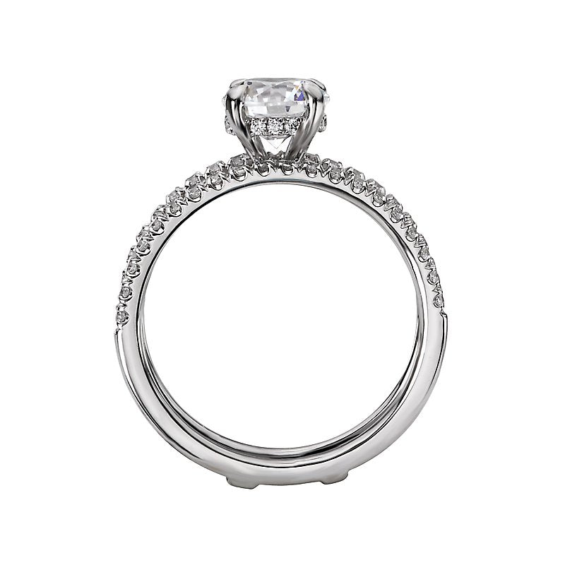 Orbelle 14K White Gold Diamond Split Shank Semi Mount Engagement Ring