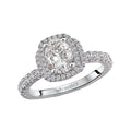 Orbelle Halo Diamond Ring Semi-Mount 18K White Gold