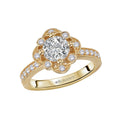 Orbelle Flower Styled 14K Yellow Gold Semi-Mount Diamond Engagement Ring
