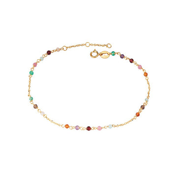 Luxora Italian 14kt Gold Multi-Color Tourmaline Bead Bracelet