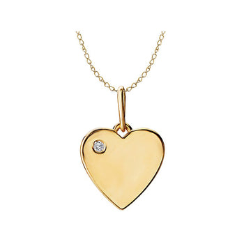 Chic 14kt Yellow Gold Diamond Heart Necklace - Luxora Essential Collection