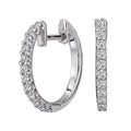 Luxora Diamond Hoop Earrings | 14K White Gold Round Cut Sparkling Diamonds