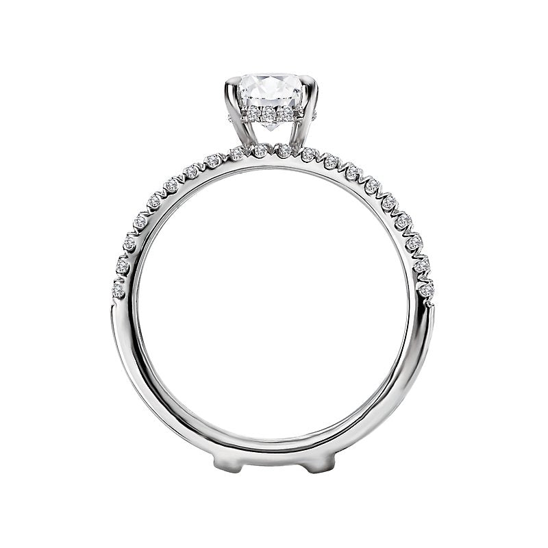 Bandora 14K White Gold Oval Diamond Split Shank Semi Mount Engagement Ring