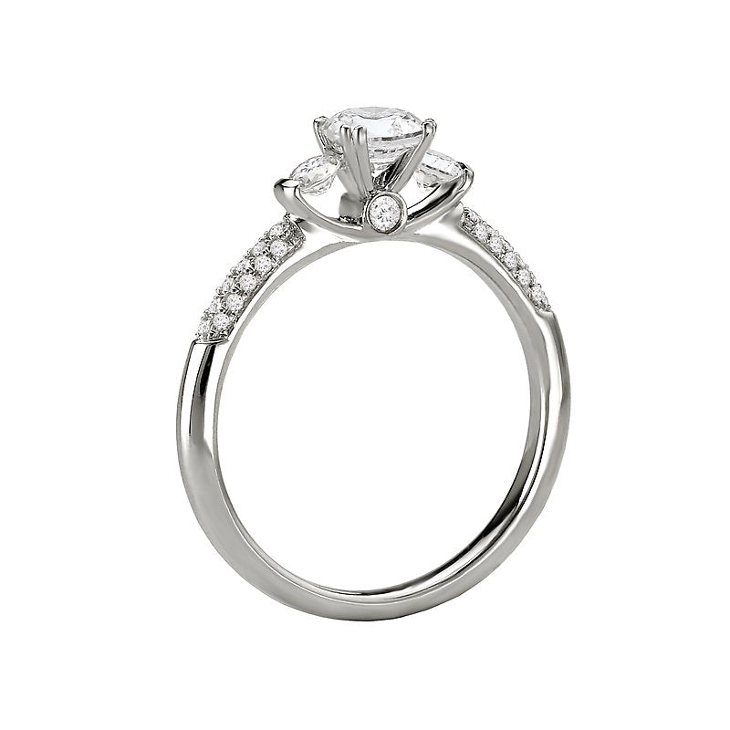 Orbelle Petite 3-Stone Diamond Engagement Ring in 14K White Gold