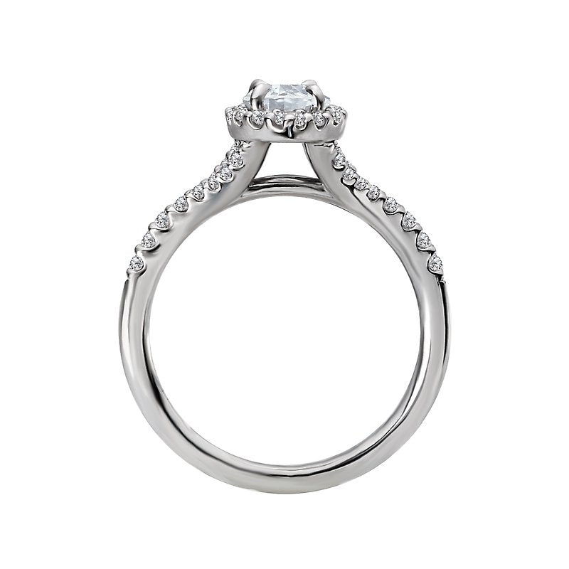 Orbelle Petite Halo Diamond Engagement Ring in 14K White Gold