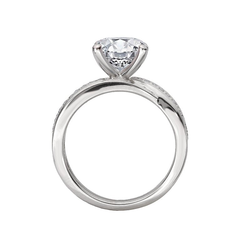 Orbelle 14K White Gold Diamond Swirl Semi-Mount Engagement Ring