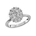 Orbelle Halo Semi-Mount Diamond Ring in 14K White Gold with Oval Lab Grown Diamond
