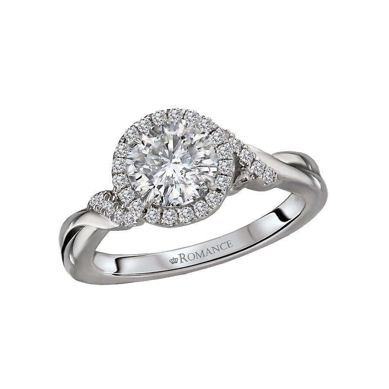 Orbelle Halo Lab Grown Diamond Semi-Mount Engagement Ring in 14K White Gold